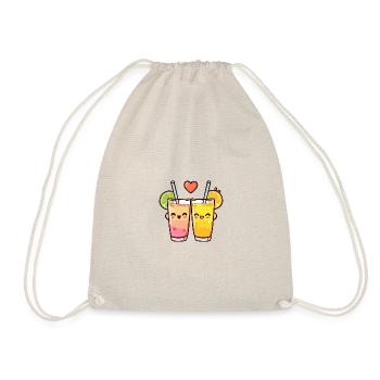 Cocktail Couple Love Heart Valentine's Day - Drawstring Bag - nature - Front