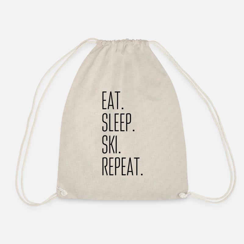 Eat sleep SKI repeat - Turnbeutel - Natur