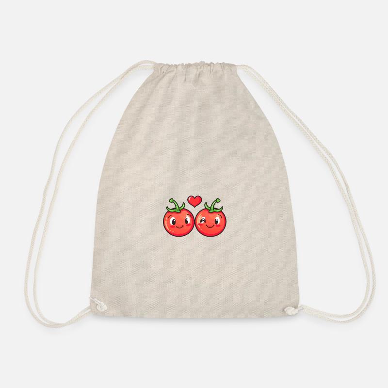 Tomate Paar Liebe Herz Valentinstag - Turnbeutel - Natur