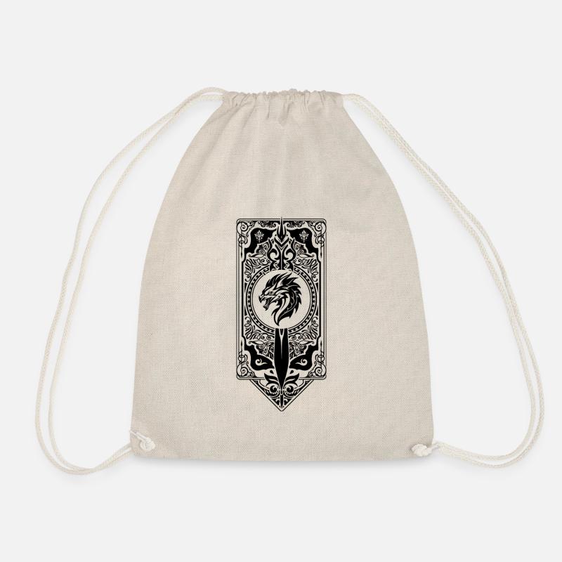Medieval Dragon Banner - Drawstring Bag - nature