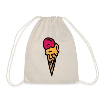 Crème glacée gaufre colorée / crème glacée gaufre fraise mangue - Sac de sport léger - nature - Devant