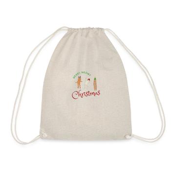 Merry Meowy Christmas - Cats Meow Christmas - Drawstring Bag - nature - Front