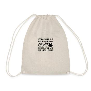 Je travaille dur pour que mon chat - Sac de sport léger - nature - Devant