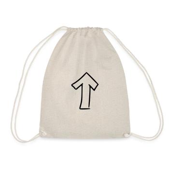 Arrow drawing sketch black - Drawstring Bag - nature - Front