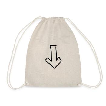 Arrow drawing sketch black - Drawstring Bag - nature - Front