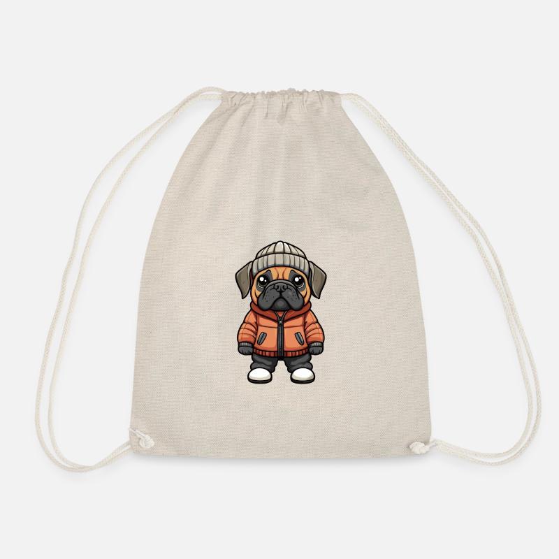 Bullmastiff Hund Winter - Turnbeutel - Natur