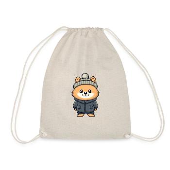 Pomeranian Dog Winter Pomeranian - Drawstring Bag - nature - Front