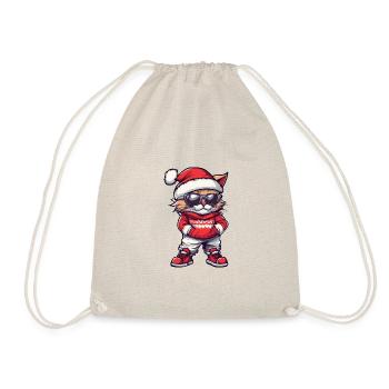 Cat Christmas Ugly Christmas Head - Drawstring Bag - nature - Front