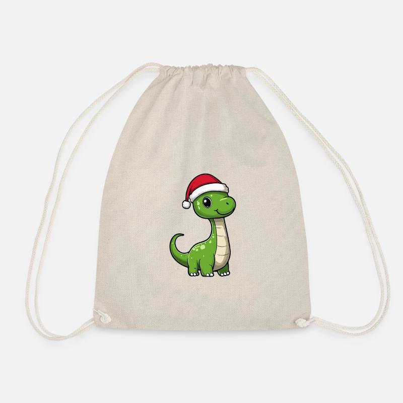 Dinosaurier brontosaurus Weihnachten Niedlich - Turnbeutel - Natur
