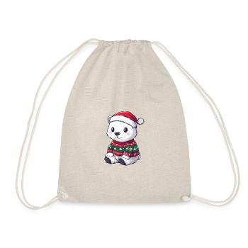 Polar Bear Christmas Comic - Drawstring Bag - nature - Front
