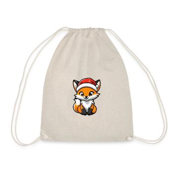 Fuchs Weihnachten Niedlich - Turnbeutel - Natur - Vorne