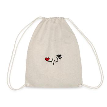 Heartbeat Palm Tree Holiday - Drawstring Bag - nature - Front