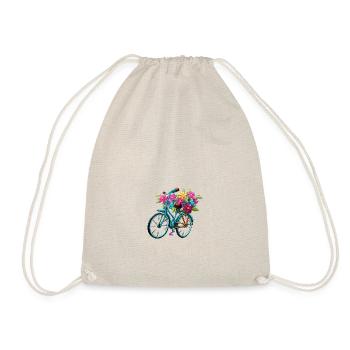 Vélo avec des fleurs - Sac de sport léger - nature - Devant