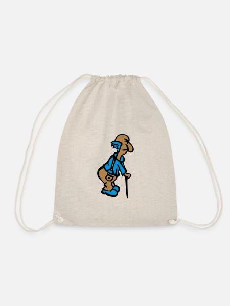 vieux monsieur humour canne 1 4 - Sac de sport léger - nature