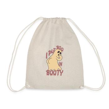 Funny Halloween Ghost, Boo, Booty, Ghost - Drawstring Bag - nature - Front