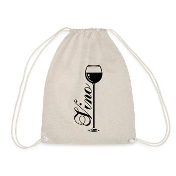 Wein Symbol Glas - Turnbeutel - Natur - Vorne