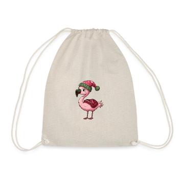 Flamingo Weihnachten Comic - Turnbeutel - Natur - Vorne