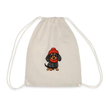 Dachshund Dachshund Stylish - Drawstring Bag - nature - Front