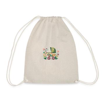 Flowery stroller 1 - Drawstring Bag - nature - Front