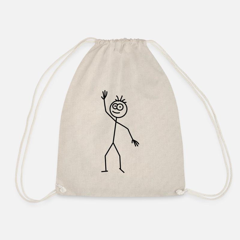Happy Stick Figure - Turnbeutel - Natur