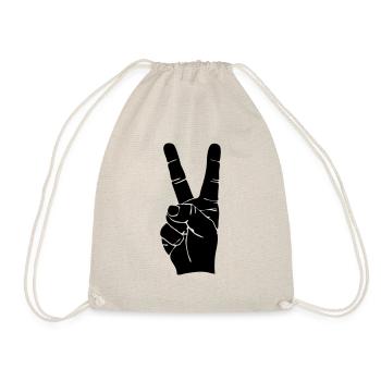peace zeichen hand (dh) - Turnbeutel - Natur - Vorne