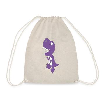 Dino Cute Purple - Drawstring Bag - nature - Front