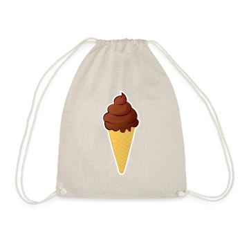 Schoko Eis Kostüme Eiscreme Schokoeis Schokolade - Turnbeutel - Natur - Vorne