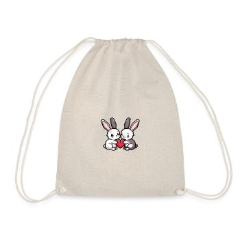 Bunny Couple In Love Easter Valentine's Day - Drawstring Bag - nature - Front