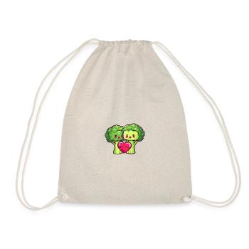 Broccoli Couple Love Heart Valentine's Day - Drawstring Bag - nature - Front