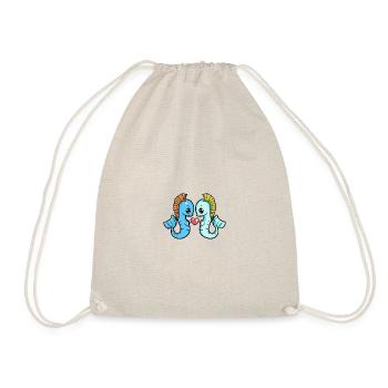 Seahorse Couple Valentine's Day - Drawstring Bag - nature - Front
