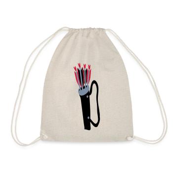 Archery quiver and arrows design by Patjila - Drawstring Bag - nature - Front