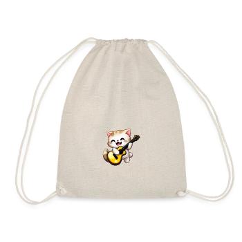 Cat with guitar - Drawstring Bag - nature - Front