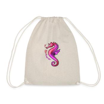 seahorse pink fluid - Turnbeutel - Natur - Vorne