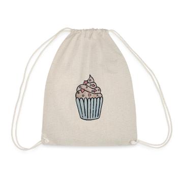 Cupcake mit Herz - Turnbeutel - Natur - Vorne