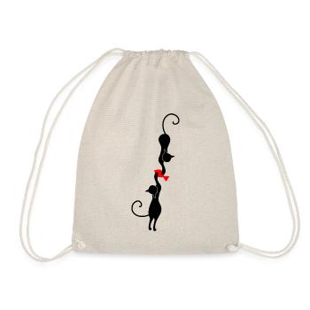 black cats silhouette - Drawstring Bag - nature - Front