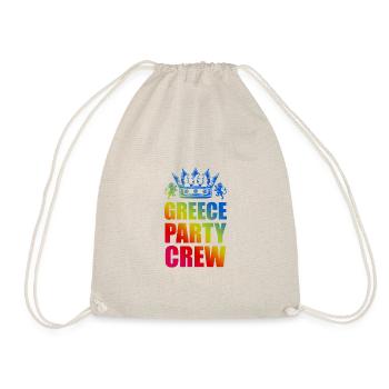 Greece Party Crew Spruch - Turnbeutel - Natur - Vorne