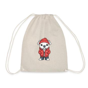 Dogo Argentino Dog Winter - Drawstring Bag - nature - Front