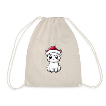 Alpaca Llama Christmas Cute - Drawstring Bag - nature - Front