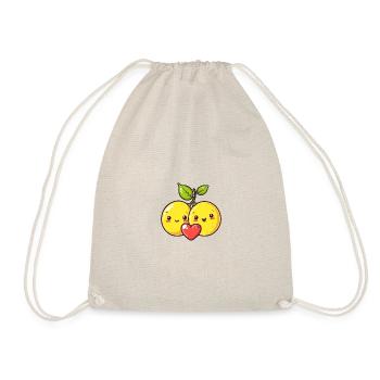 Lemon Couple Love Heart Valentine's Day - Drawstring Bag - nature - Front