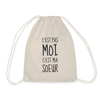 Bébé - Naissance - Enfant - Frère - Soeur - Humour - Sac de sport léger - nature - Devant