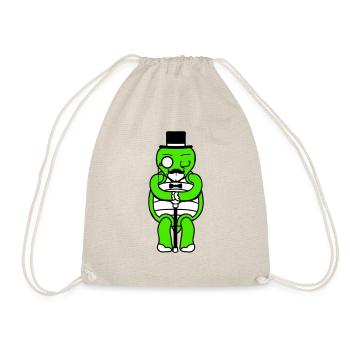 Mr. Turtle Sir Mr. Gentleman Empire Top Hat - Drawstring Bag - nature - Front