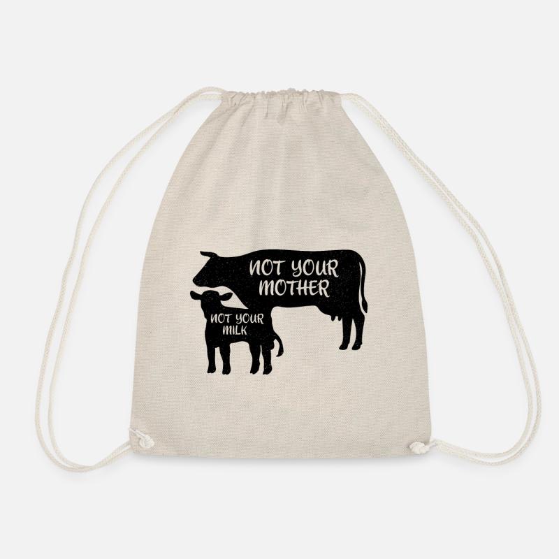 Cows Vegan Milk Vegan - Drawstring Bag - nature