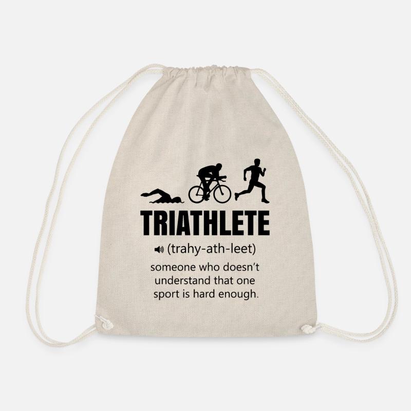 Triathlon funny - Drawstring Bag - nature
