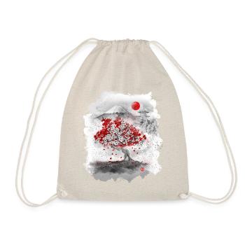 Mount Fuji behind a cherry tree - Drawstring Bag - nature - Front