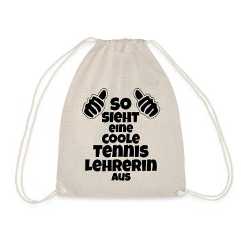 So sieht eine coole Tennislehrerin aus Tennis - Turnbeutel - Natur - Vorne