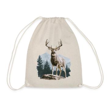 Deer with Antlers Vintage - Drawstring Bag - nature - Front