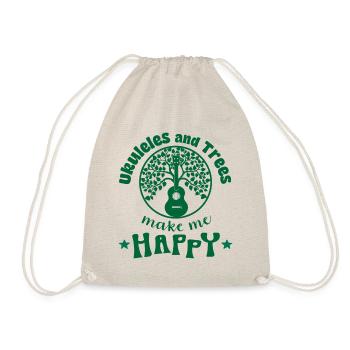 Les ukulélés et les arbres me rendent heureux vert - Sac de sport léger - nature - Devant