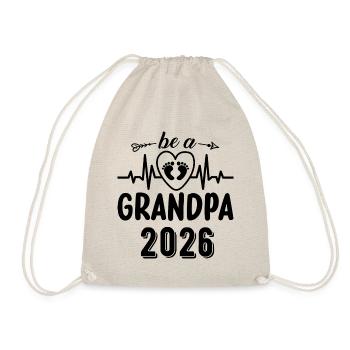 Become a Grandpa 2026 Heartbeat Design - Drawstring Bag - nature - Front
