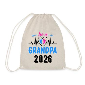 Be A Grandpa 2026 Heartbeat Baby Feet - Drawstring Bag - nature - Front