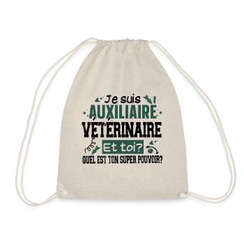 Auxiliaire Vétérinaire Métier Animal Chien Chat - Sac de sport léger - nature - Devant